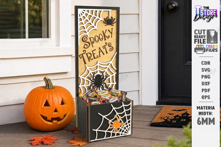 Halloween Candy Box Stand Laser Cut | Treat Holder | CNC