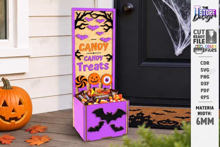 Halloween Candy Box Stand Laser Cut | Treat Holder | CNC