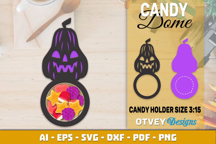 Halloween Candy Dome SVG | Candy Holder Cut File