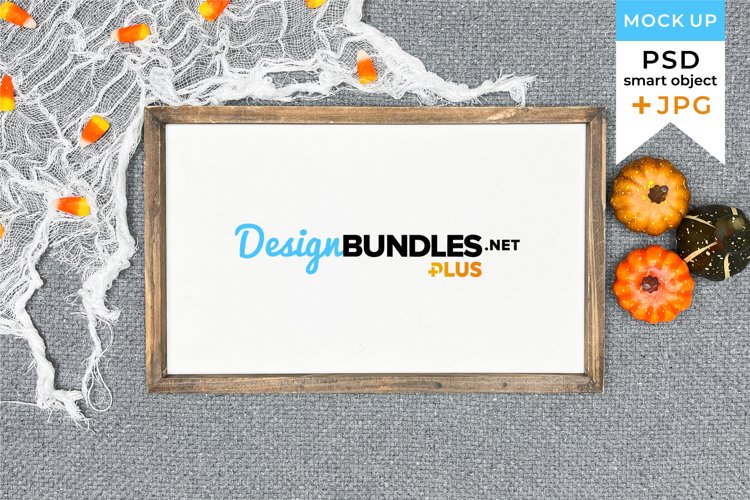 Farmhouse sign mockup Halloween | Halloween SVG mockup example image 1