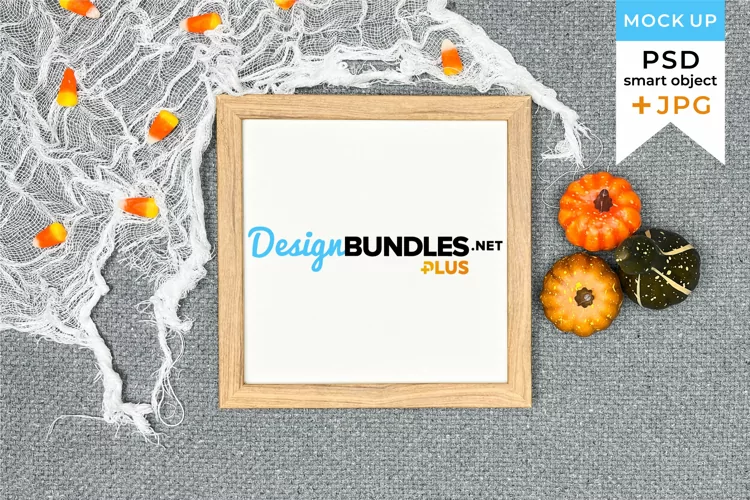 Square frame mockup Halloween | Sign mockup halloween