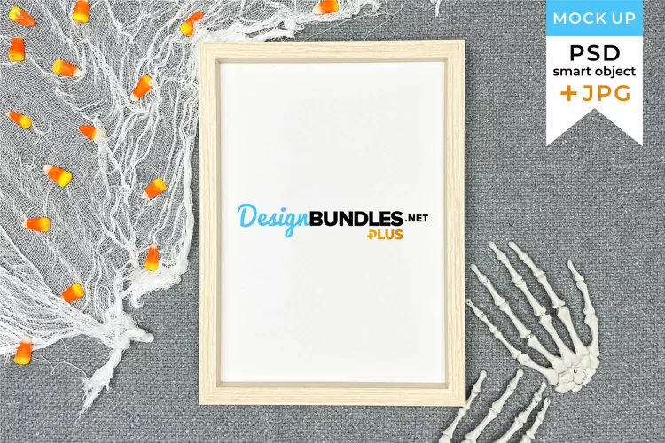 Halloween vertical sign mockup | Frame mockup Halloween