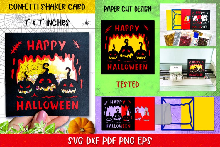 Halloween Pumpkin Confetti Shaker Card |Halloween Paper Cut