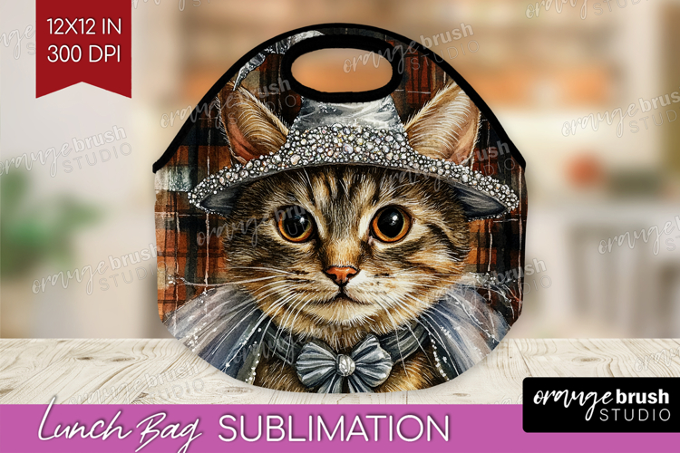 Halloween Cat Lunch Bag - Witch Hat Lunch Bug PNG