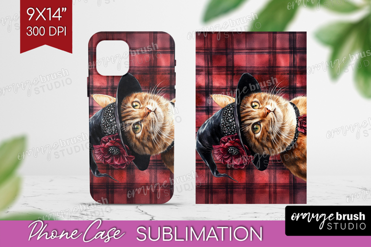 Halloween Cat Phone Case PNG - Witch Hat Case PNG