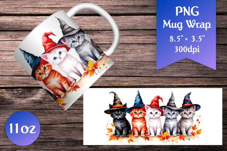 Halloween Cats 11oz Mug Wrap Sublimation