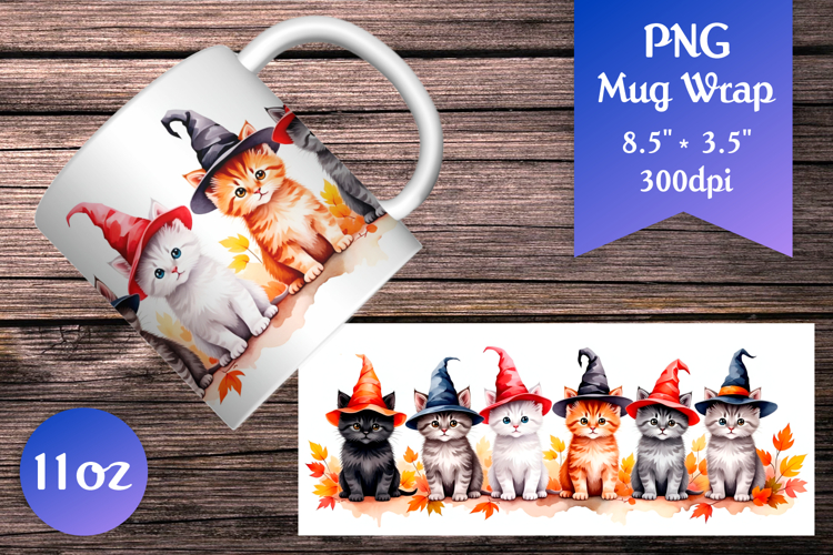 Halloween Cats 11oz Mug Wrap Sublimation