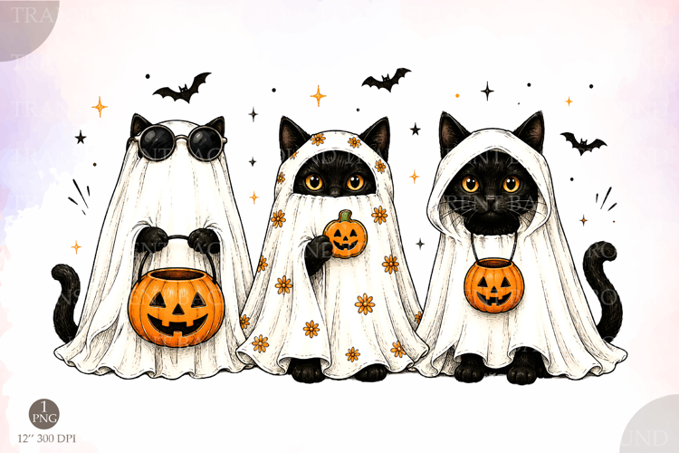 Halloween Cats Png Halloween Sublimation Design