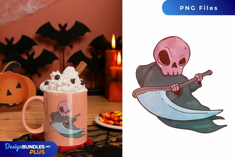 Halloween Grim Reaper Watercolor Sublimation