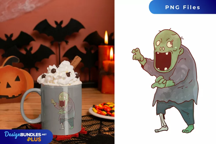 Halloween Zombie Watercolor Sublimation