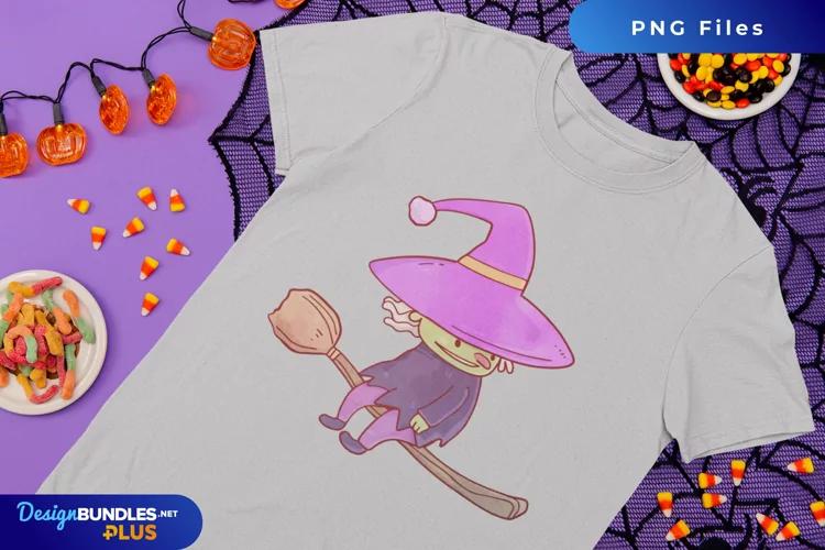 Halloween Cute Witch Watercolor Sublimation