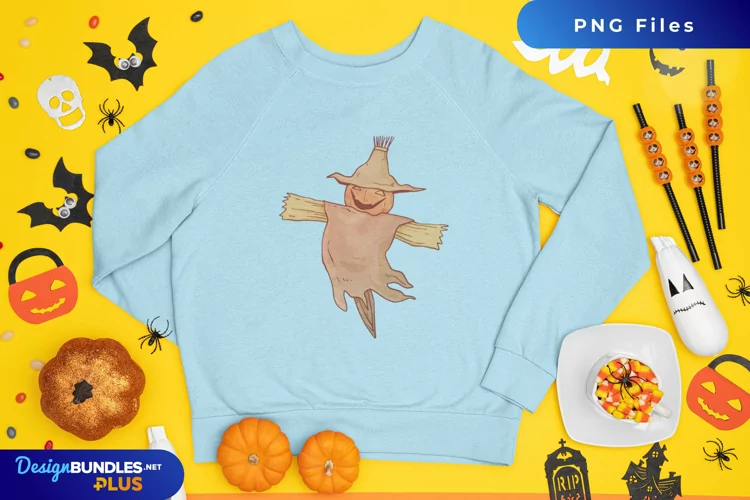 Halloween Scarecrow Watercolor Sublimation