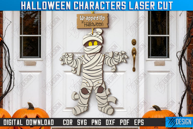 Halloween Characters Laser Cut | Porch Decorations | Mummy