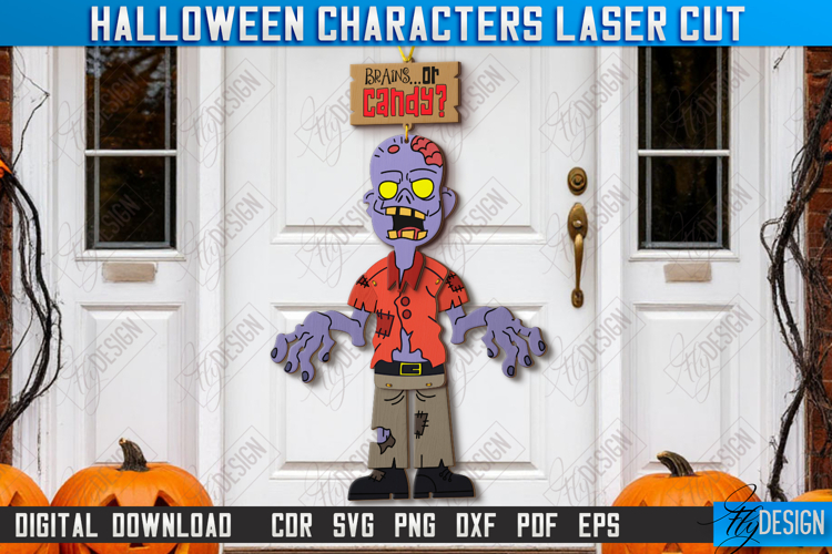 Halloween Characters Laser Cut | Porch Decorations | Zombie