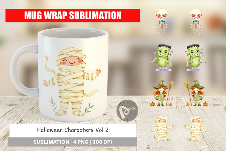Mug Wrap Halloween Characters