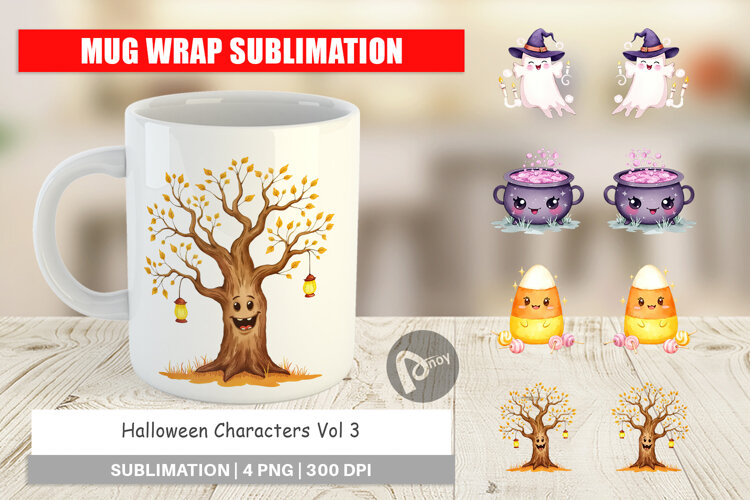 Mug Wrap Halloween Characters example image 1