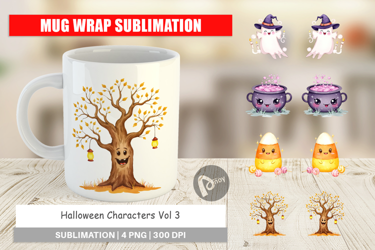 Mug Wrap Halloween Characters