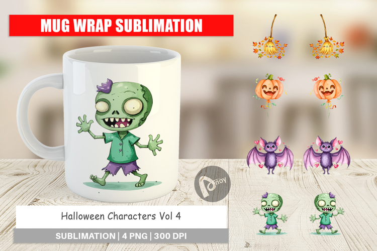 Mug Wrap Halloween Characters