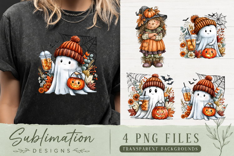 Cute Fall Scarecrow Coaster PNG | Autumn Pumpkin Sublimation