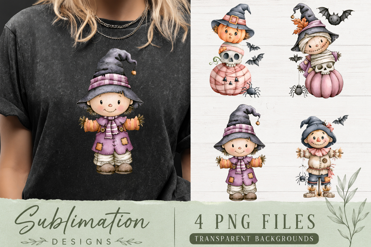 Cute Fall Scarecrow Coaster PNG | Autumn Pumpkin Sublimation