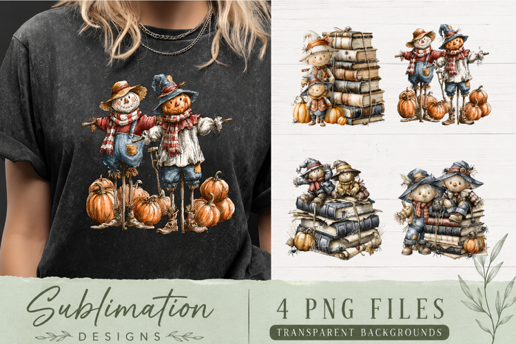 Cute Fall Scarecrow Sublimation PNG | Pumpkin Autumn