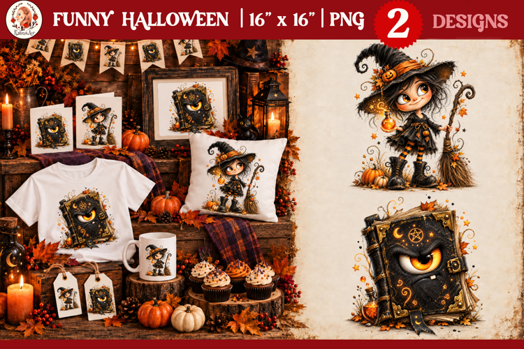 Funny Halloween quirky characters for sublimation and clipar