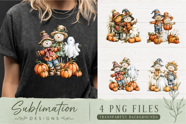 Cute Fall Scarecrow Sublimation PNG | Pumpkin Autumn