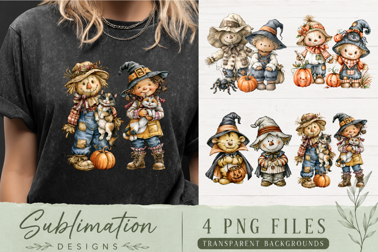 Cute Fall Scarecrow Sublimation PNG | Pumpkin Autumn