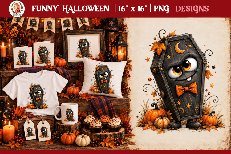 Funny Halloween quirky characters for sublimation and clipar