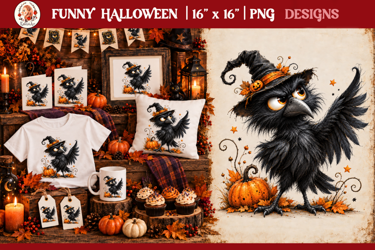 Funny Halloween quirky characters for sublimation and clipar
