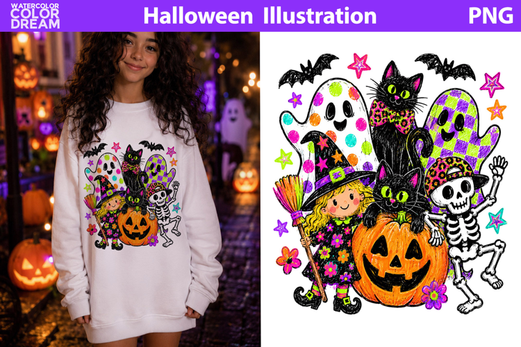 Cute Halloween Friends | Spooky Character Sublimation