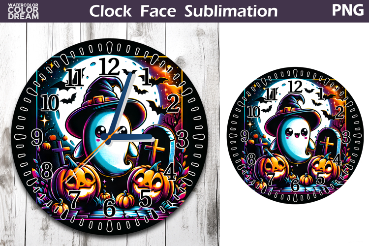 Cute Ghost Clock Face | Halloween Clock Design