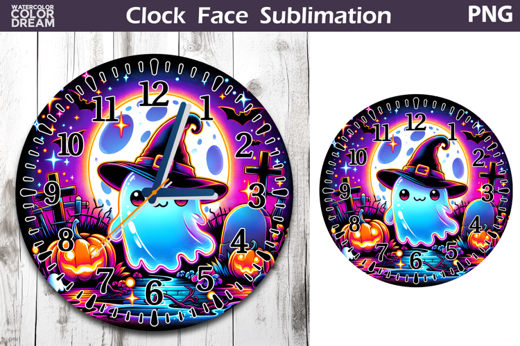Cute Ghost Clock Face | Halloween Clock Design