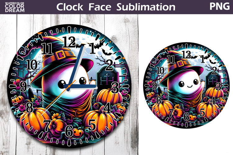 Cute Ghost Clock Face | Halloween Clock Design