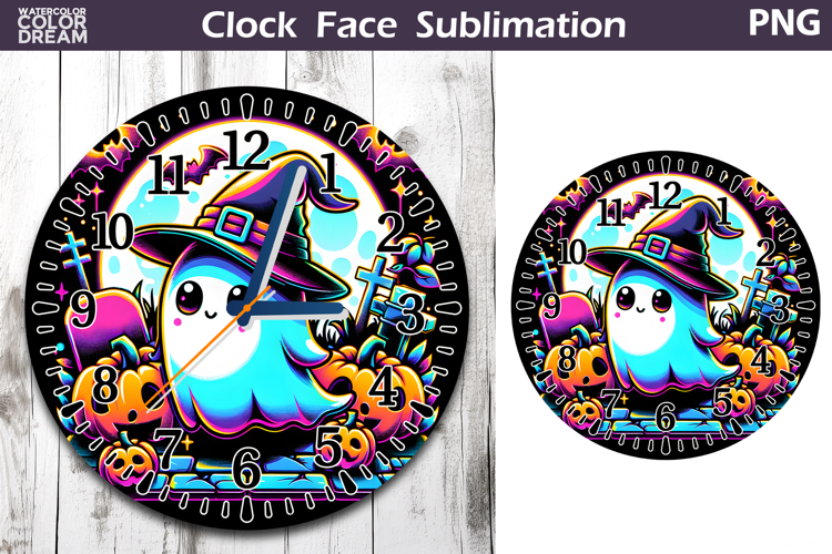 Cute Ghost Clock Face | Halloween Clock Design