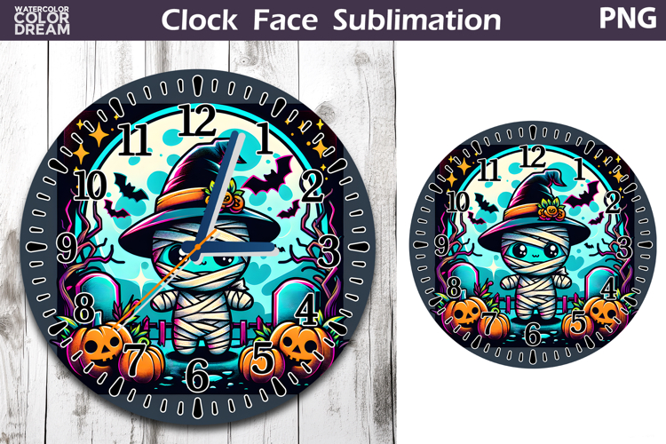 Cute Mummy Clock Face | Halloween Clock Design