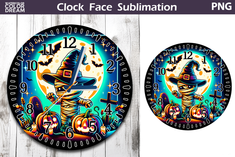 Cute Mummy Clock Face | Halloween Clock Design