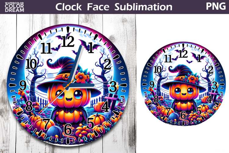 Cute Pumpkin Clock Face | Halloween Clock Design