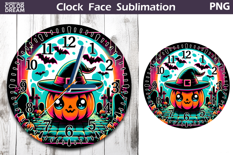 Cute Pumpkin Clock Face | Halloween Clock Design