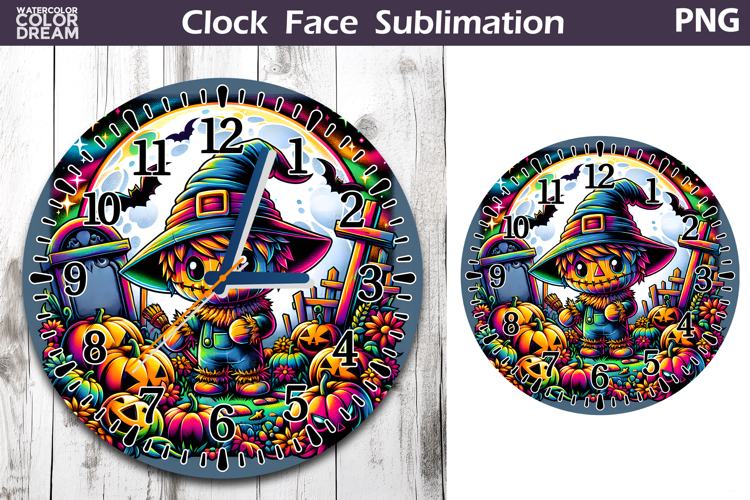 Scarecrow Clock Face | Halloween Clock Design