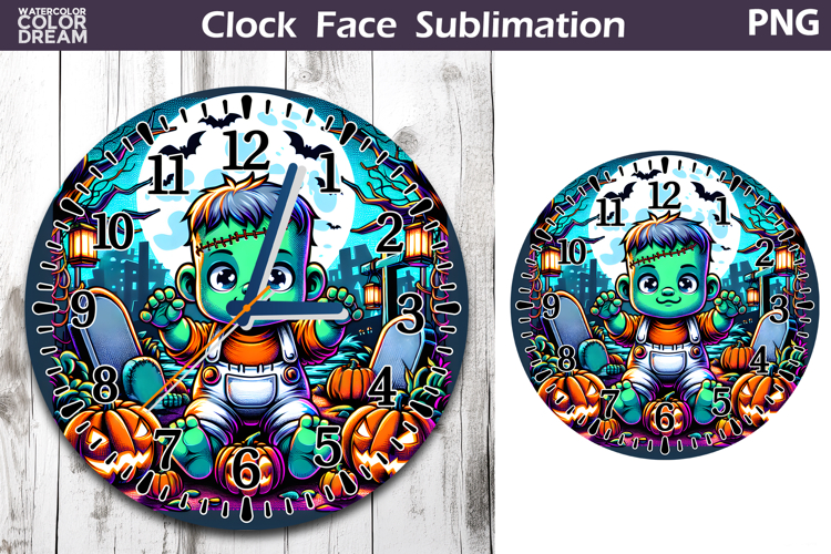 Frankenstein Clock Face | Halloween Clock Design