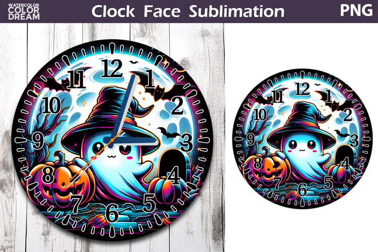 Cute Ghost Clock Face | Halloween Clock Design