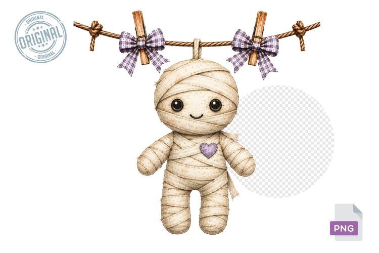 Halloween Clothes Line Clipart, Watercolor Clothesline Clip
