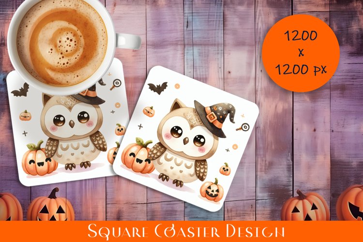 Cute owls Coaster Design. Halloween Coaster Sublimation