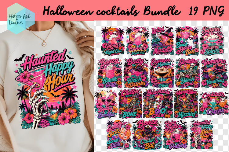 Halloween cocktails Bundle. Clipart PNG