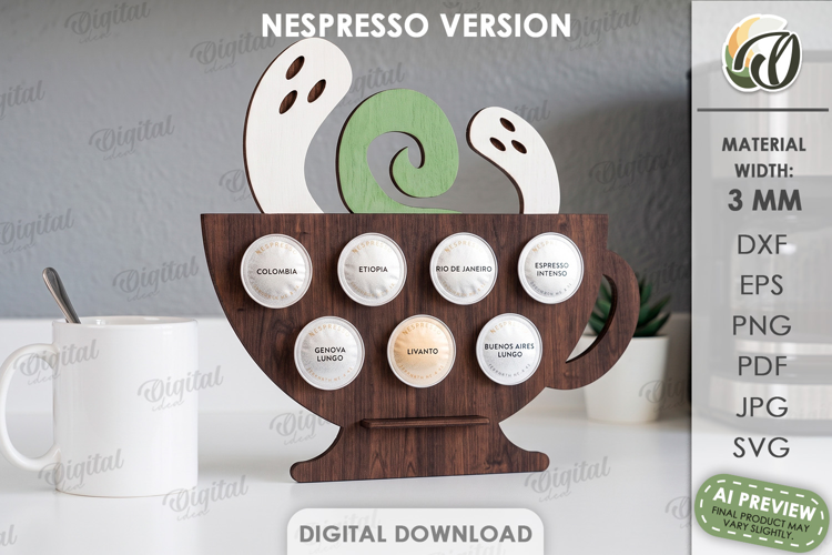 Halloween Nespresso Coffee Pod Stand Lasercut. Halloween SVG