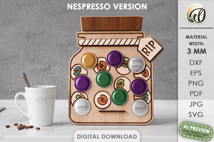 Halloween Nespresso Coffee Pod Stand Lasercut. Halloween SVG example image 1