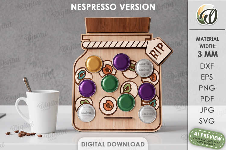 Halloween Nespresso Coffee Pod Stand Lasercut. Halloween SVG