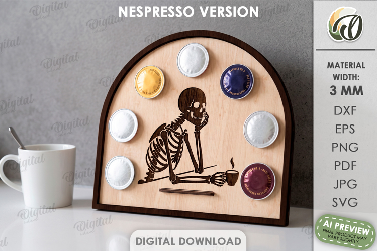 Halloween Nespresso Coffee Pod Stand Lasercut. Halloween SVG