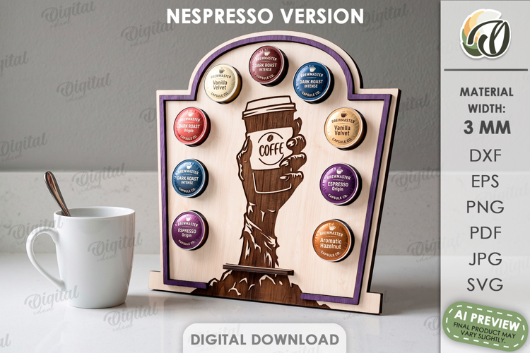 Halloween Nespresso Coffee Pod Stand Lasercut. Halloween SVG